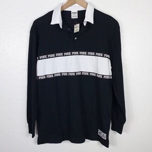 Pink Victoria's Secret Black and White Women's Top